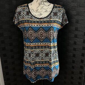 Lavish SMALL Aztec Tribal Print Blouse Top